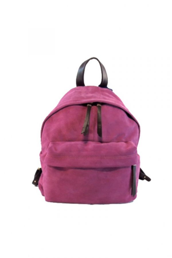 Mochila de piel en rosa y marrón