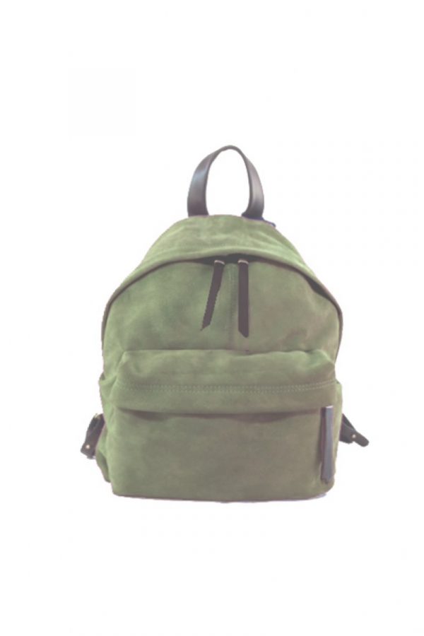 Mochila de mujer en piel verde militar