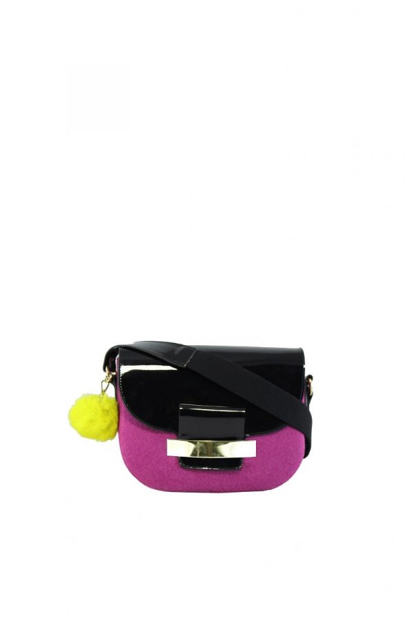 Bolso fucsia y negro