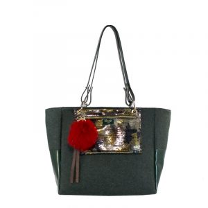 bolso verde lentejuelas