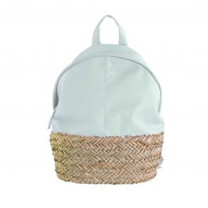 Mochila bolso de mujer en piel verde jade