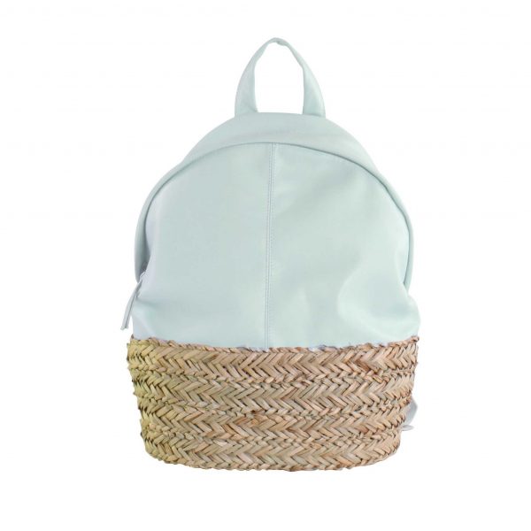 Mochila bolso de mujer en piel verde jade