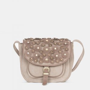 Bolso de piel rosa ahumada