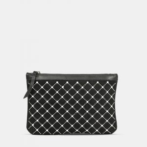 bolso cartera de mano de piel negra